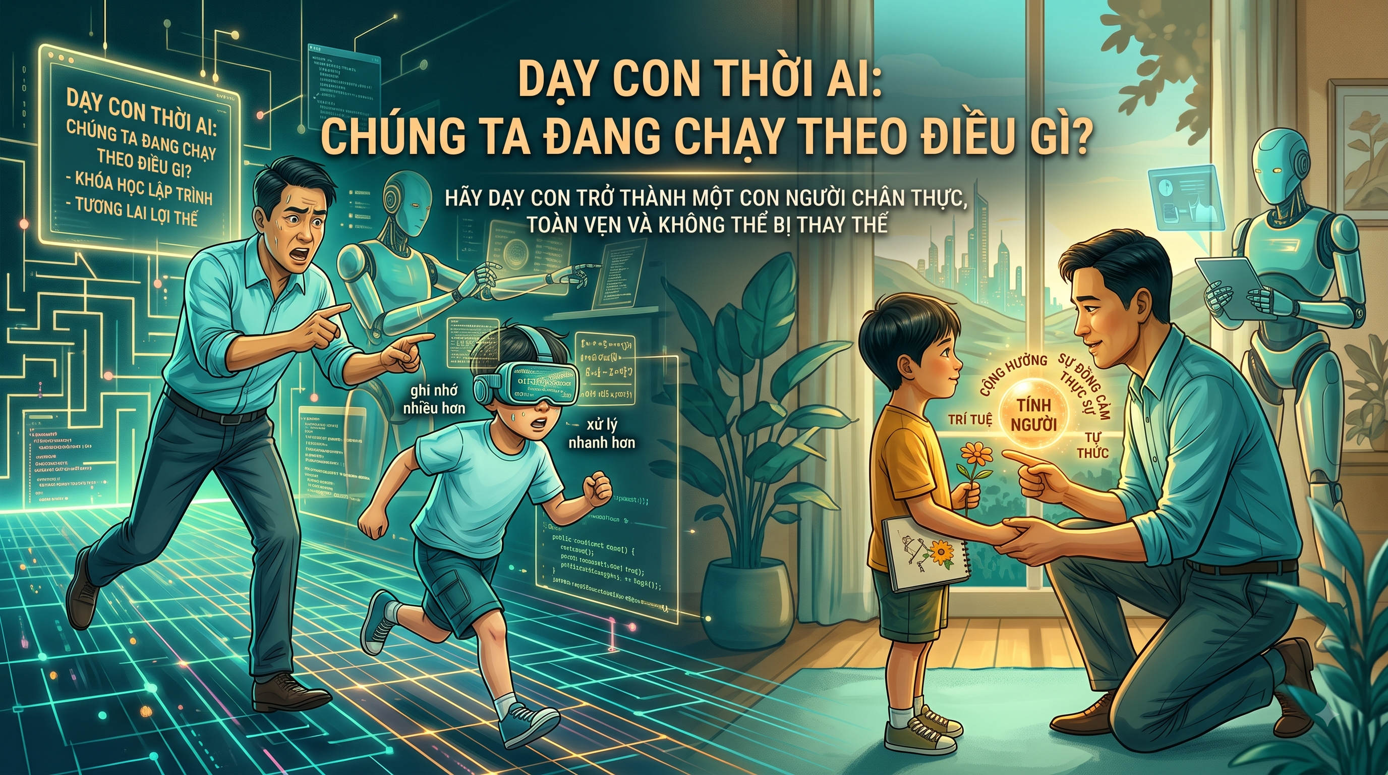 Dạy con thời AI: Chúng ta đang chạy theo điều gì?